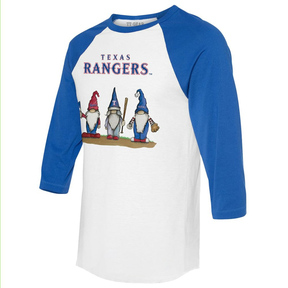 MLB Texas Rangers Tiny Turnip Unisex Gnomes 3/4-Sleeve Raglan T-Shirt