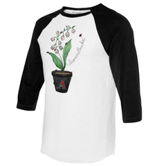 MLB Arizona Diamondbacks Tiny Turnip Unisex Lilies & Ladybugs 3/4-Sleeve Raglan T-Shirt