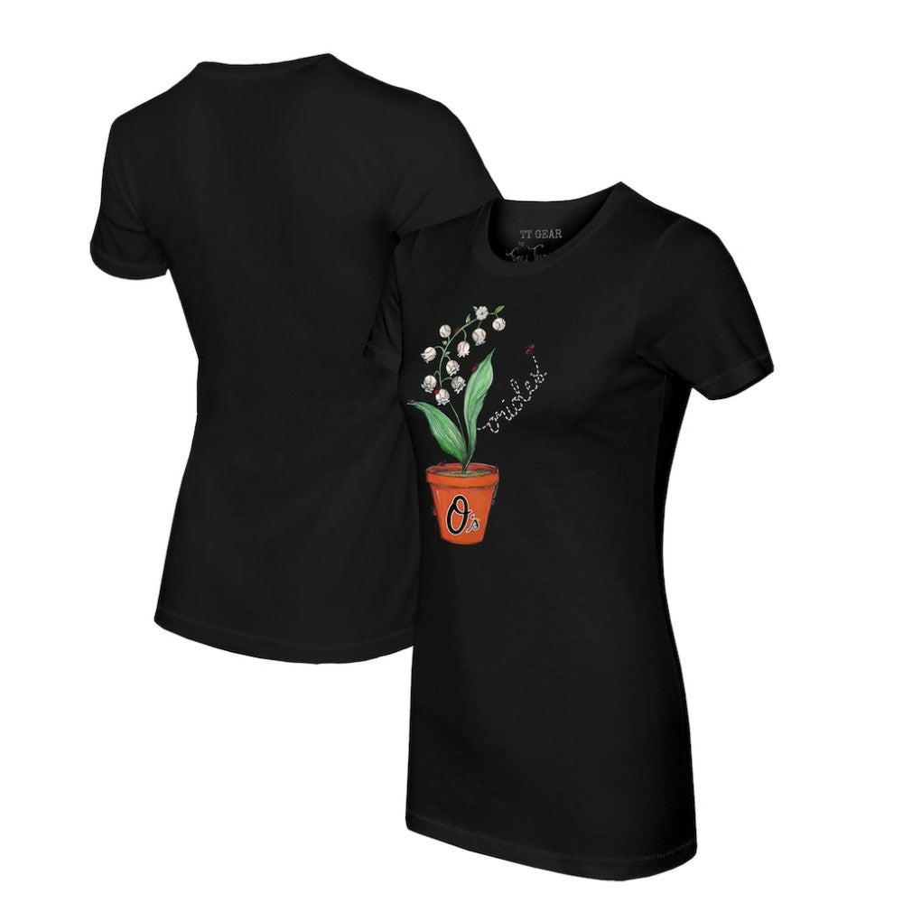 MLB Baltimore Orioles Tiny Turnip Women's Lilies & Ladybugs T-Shirt
