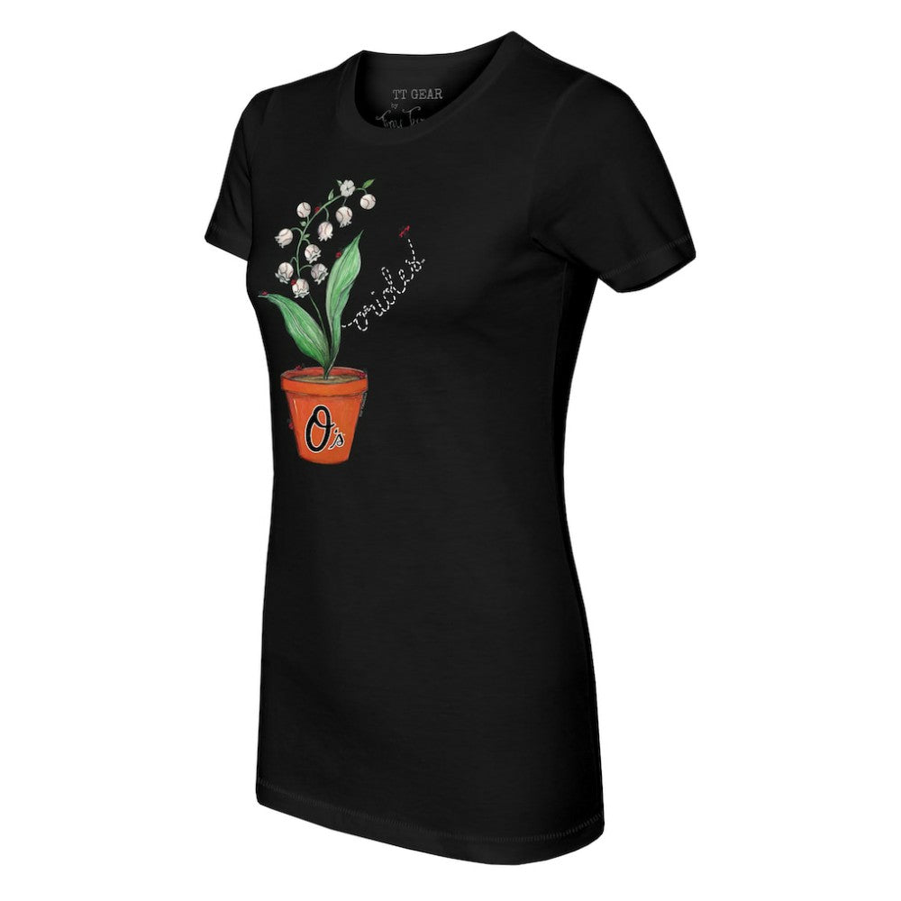 MLB Baltimore Orioles Tiny Turnip Women's Lilies & Ladybugs T-Shirt