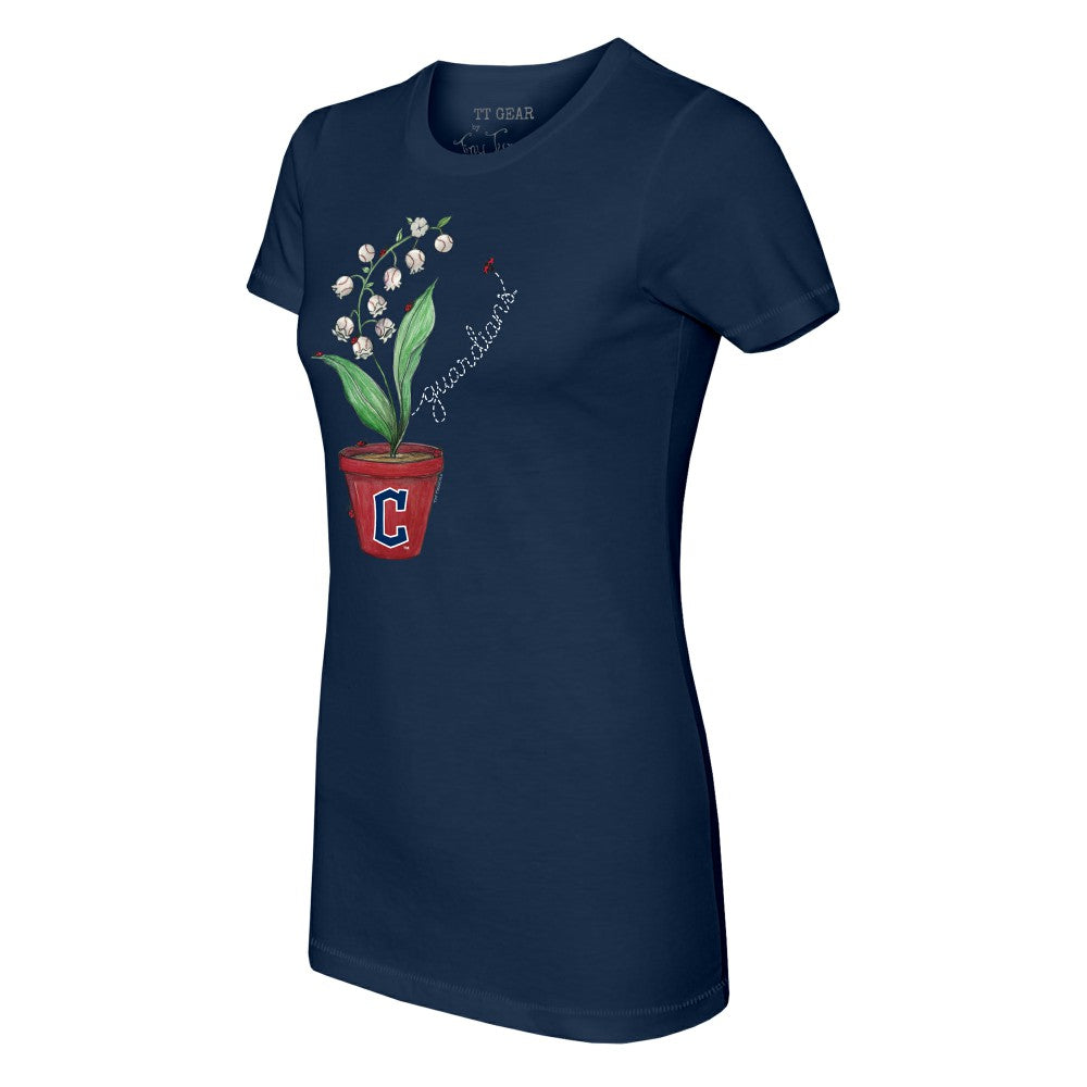 MLB Cleveland Guardians Tiny Turnip Women's Lilies & Ladybugs T-Shirt