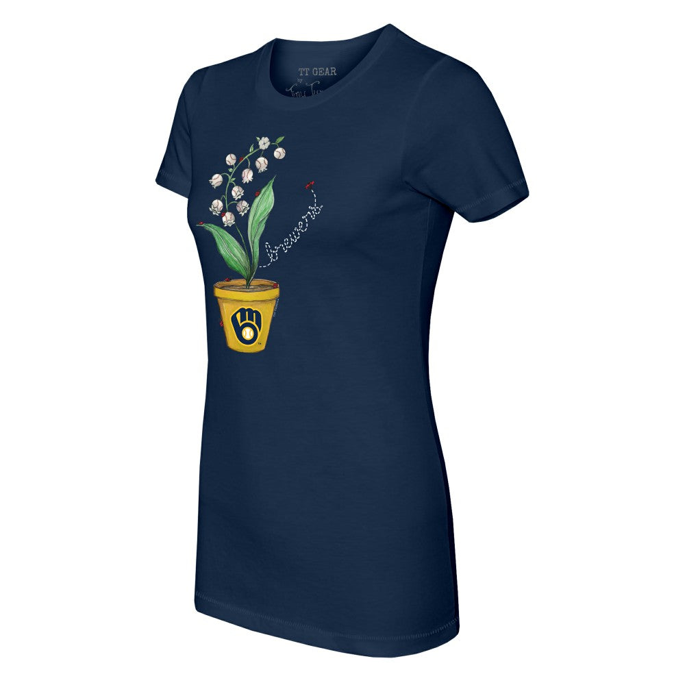 MLB Milwaukee Brewers Tiny Turnip Women's Lilies & Ladybugs T-Shirt