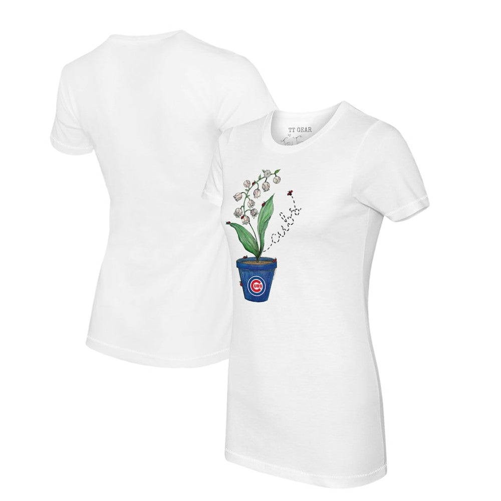 MLB Chicago Cubs Tiny Turnip Women's Lilies & Ladybugs T-Shirt