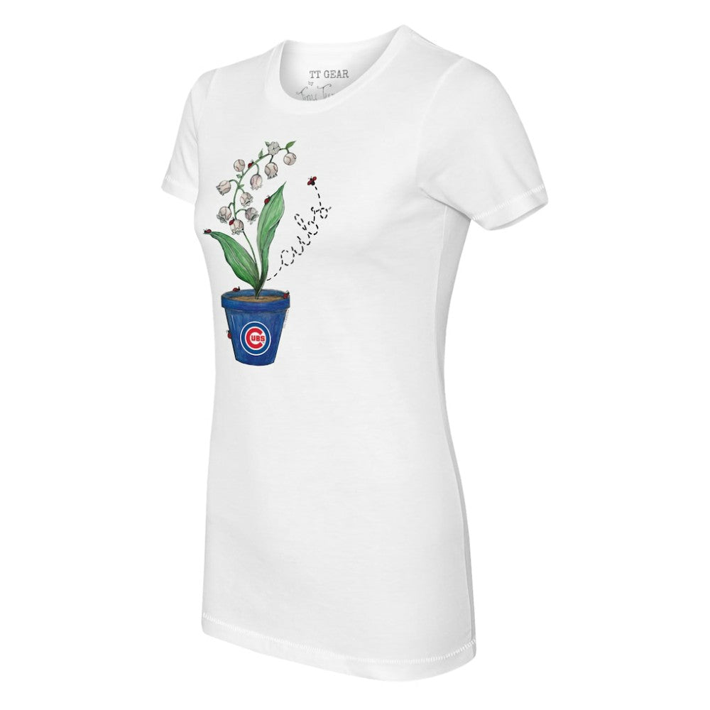 MLB Chicago Cubs Tiny Turnip Women's Lilies & Ladybugs T-Shirt