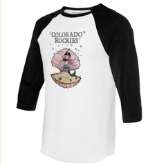 MLB Colorado Rockies Tiny Turnip Unisex Mermaid 3/4-Sleeve Raglan T-Shirt