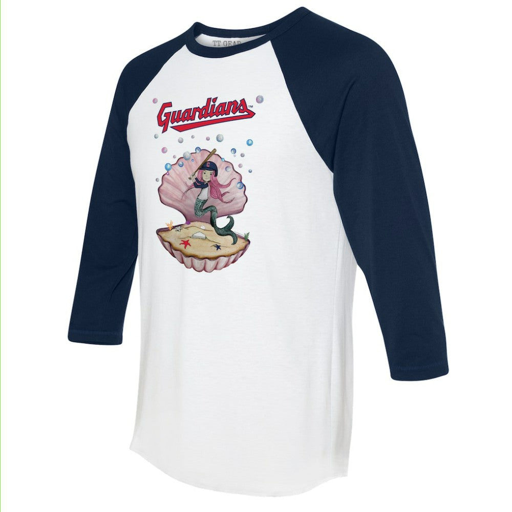 MLB Cleveland Guardians Tiny Turnip Unisex Mermaid 3/4-Sleeve Raglan T-Shirt