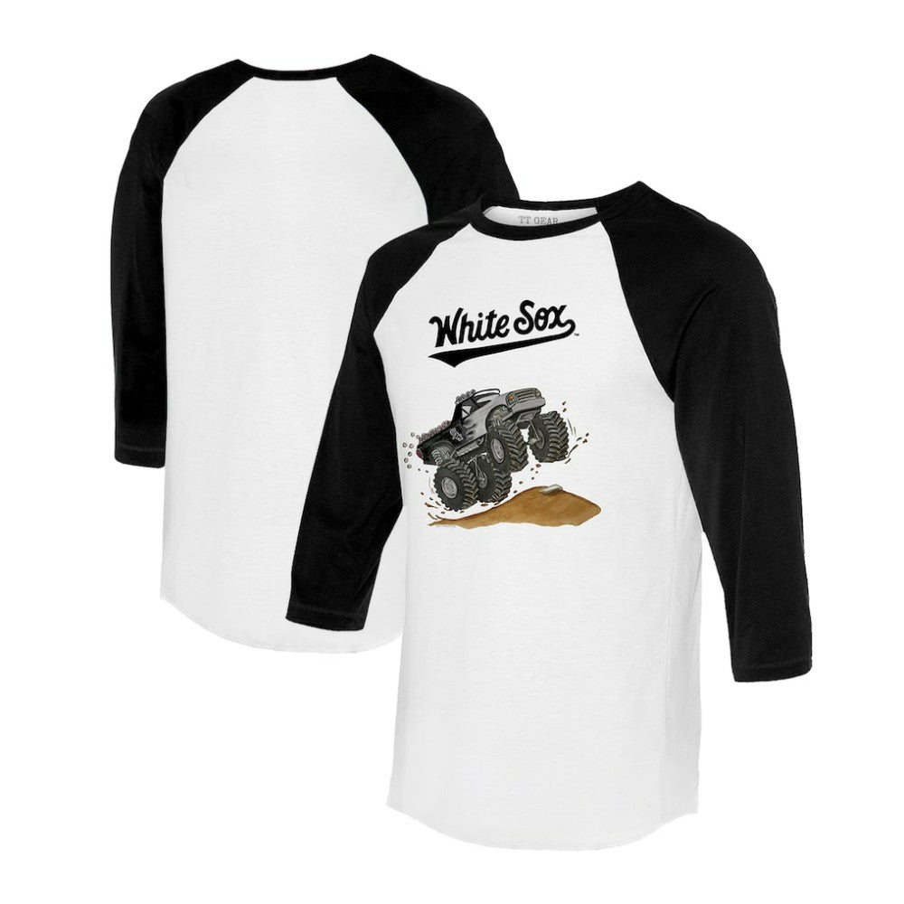 MLB Chicago White Sox Tiny Turnip Unisex Monster Truck 3/4-Sleeve Raglan T-Shirt