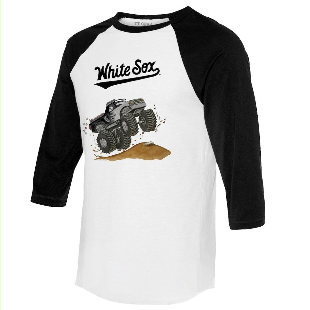 MLB Chicago White Sox Tiny Turnip Unisex Monster Truck 3/4-Sleeve Raglan T-Shirt