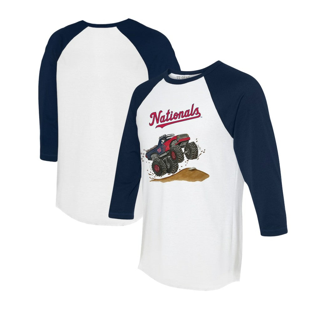 MLB Washington Nationals Tiny Turnip Unisex Monster Truck 3/4-Sleeve Raglan T-Shirt