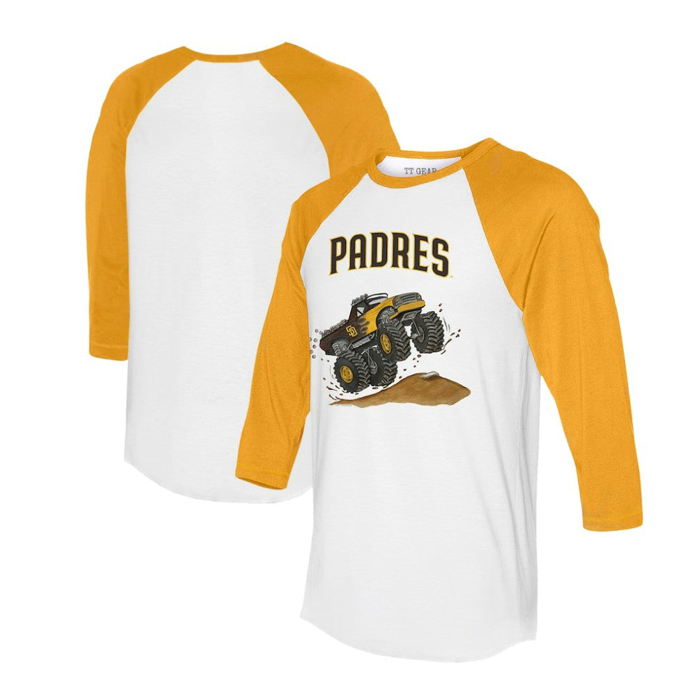MLB San Diego Padres Tiny Turnip Unisex Monster Truck 3/4-Sleeve Raglan T-Shirt