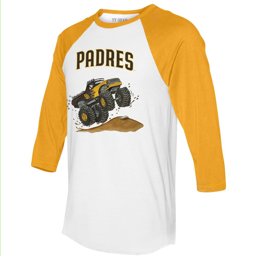 MLB San Diego Padres Tiny Turnip Unisex Monster Truck 3/4-Sleeve Raglan T-Shirt
