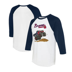 MLB Atlanta Braves Tiny Turnip Unisex Monster Truck 3/4-Sleeve Raglan T-Shirt