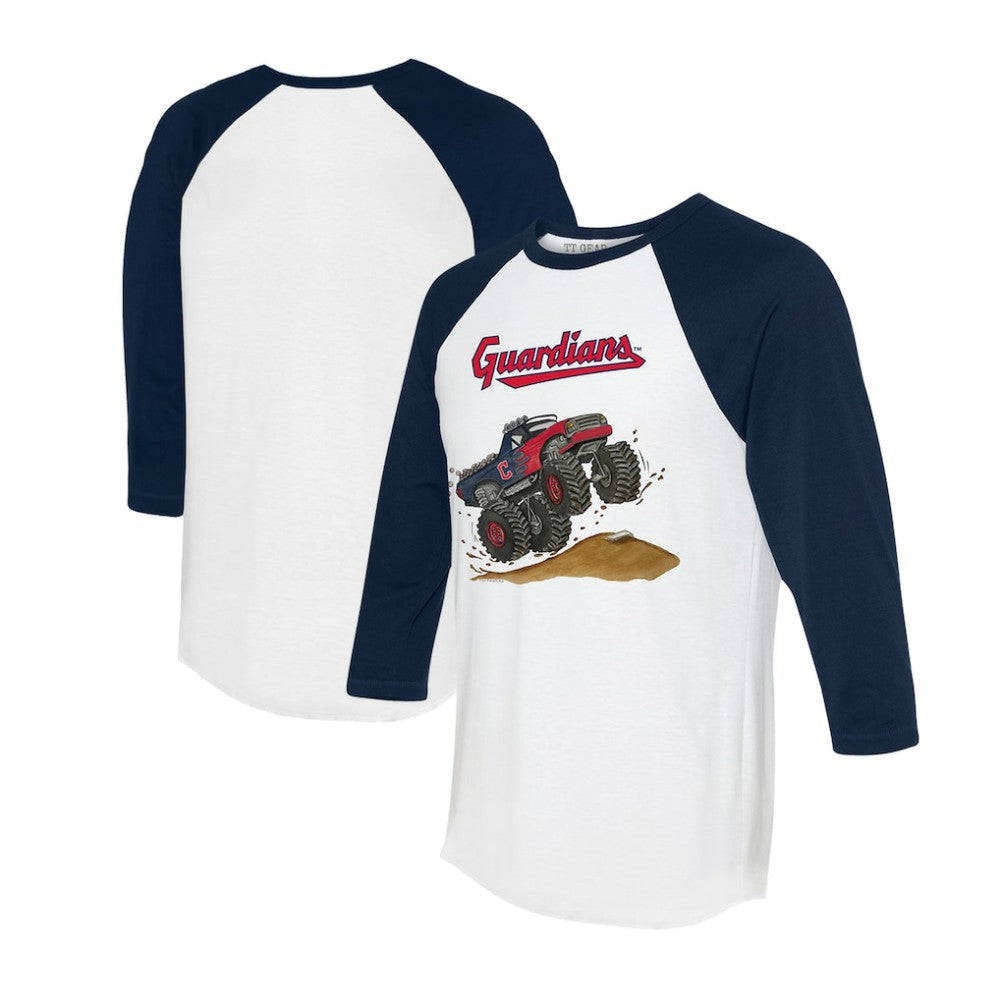MLB Cleveland Guardians Tiny Turnip Unisex Monster Truck 3/4-Sleeve Raglan T-Shirt