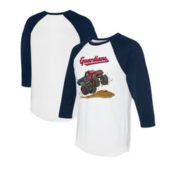 MLB Cleveland Guardians Tiny Turnip Unisex Monster Truck 3/4-Sleeve Raglan T-Shirt