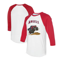MLB Los Angeles Angels Tiny Turnip Unisex Monster Truck 3/4-Sleeve Raglan T-Shirt