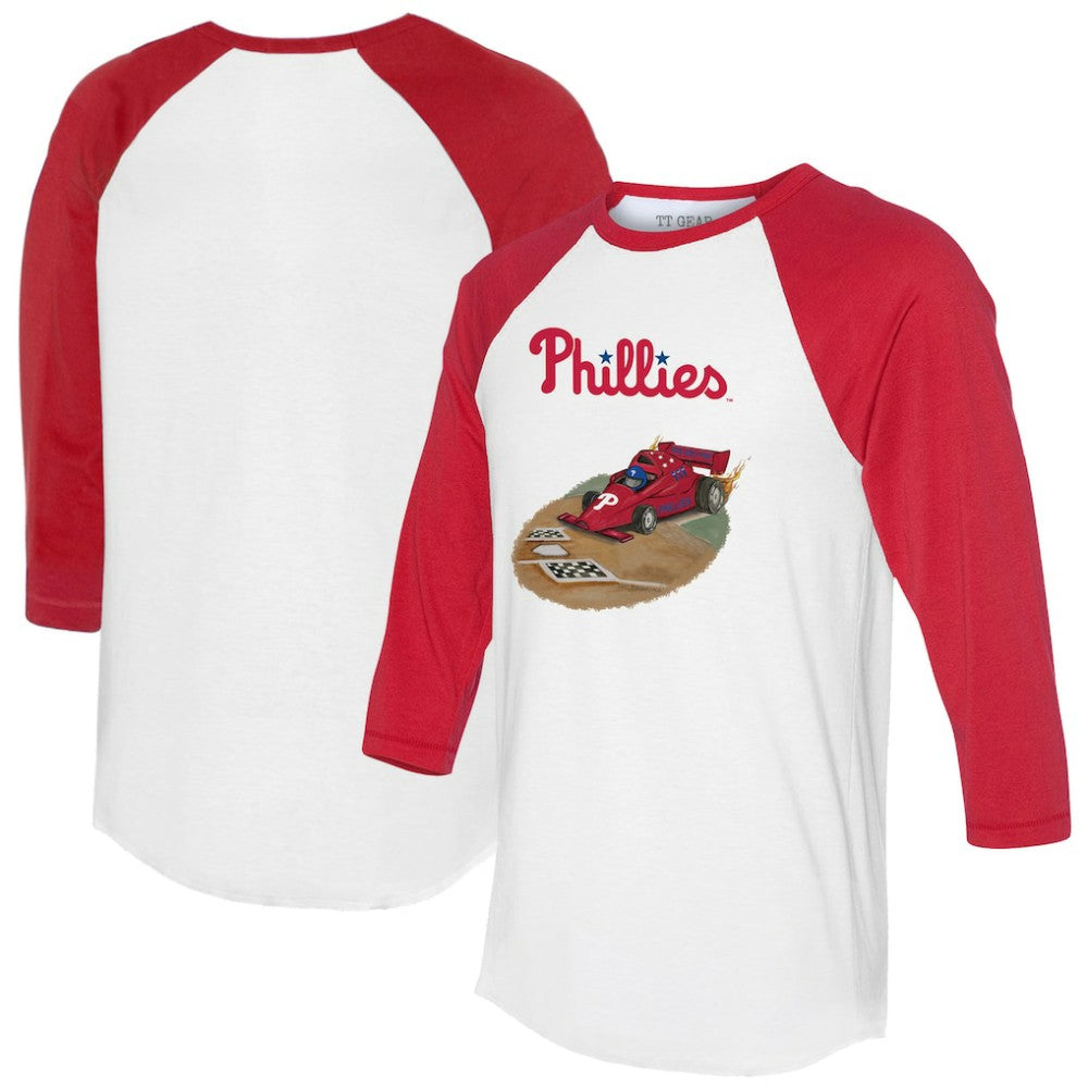 MLB Philadelphia Phillies Tiny Turnip Unisex Race Car 3/4-Sleeve Raglan T-Shirt