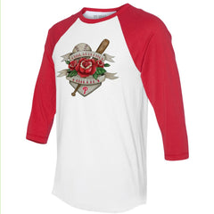 MLB Philadelphia Phillies Tiny Turnip Unisex Tattoo Rose 3/4-Sleeve Raglan T-Shirt