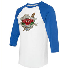 MLB Kansas City Royals Tiny Turnip Unisex Tattoo Rose 3/4-Sleeve Raglan T-Shirt