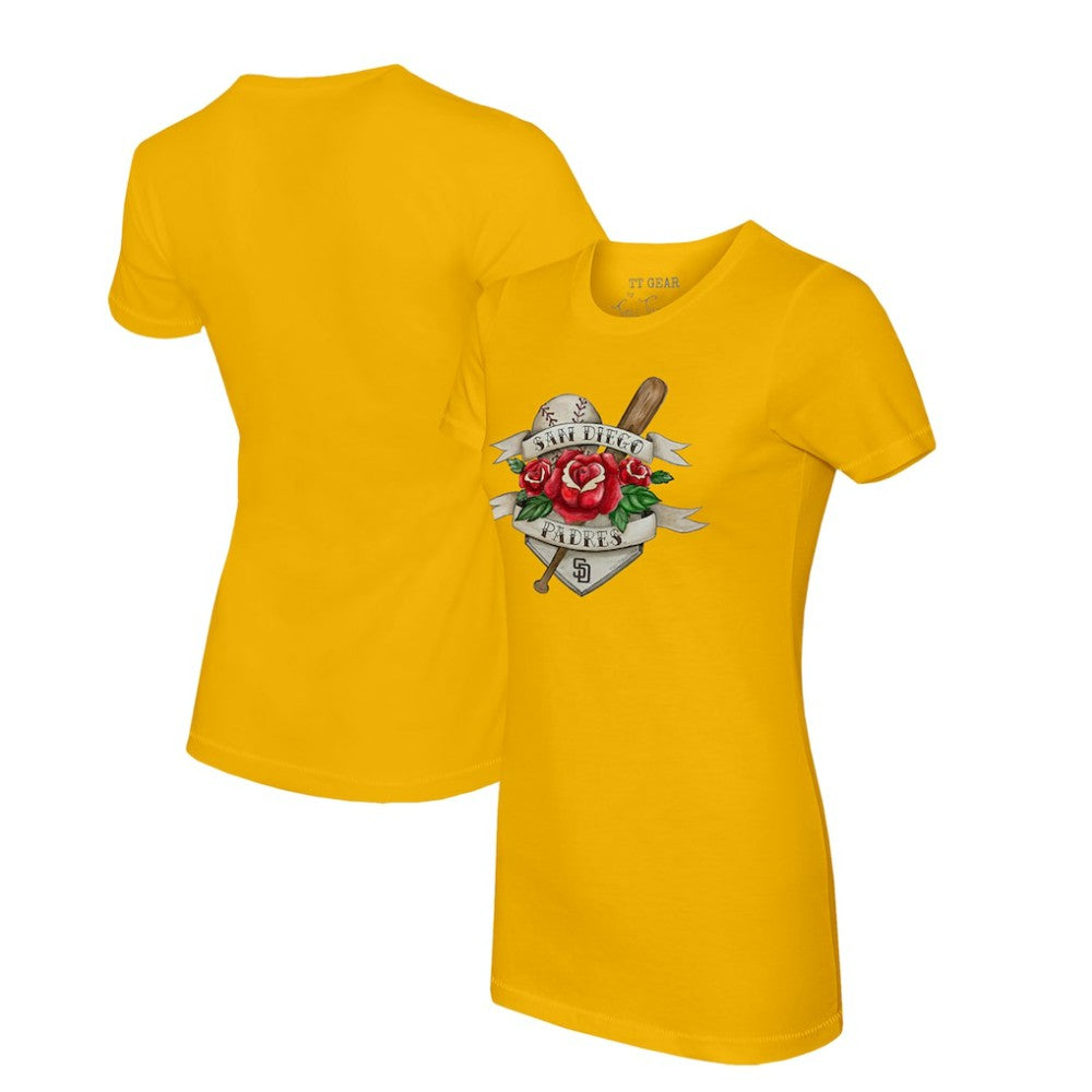MLB San Diego Padres Tiny Turnip Women's Tattoo Rose T-Shirt