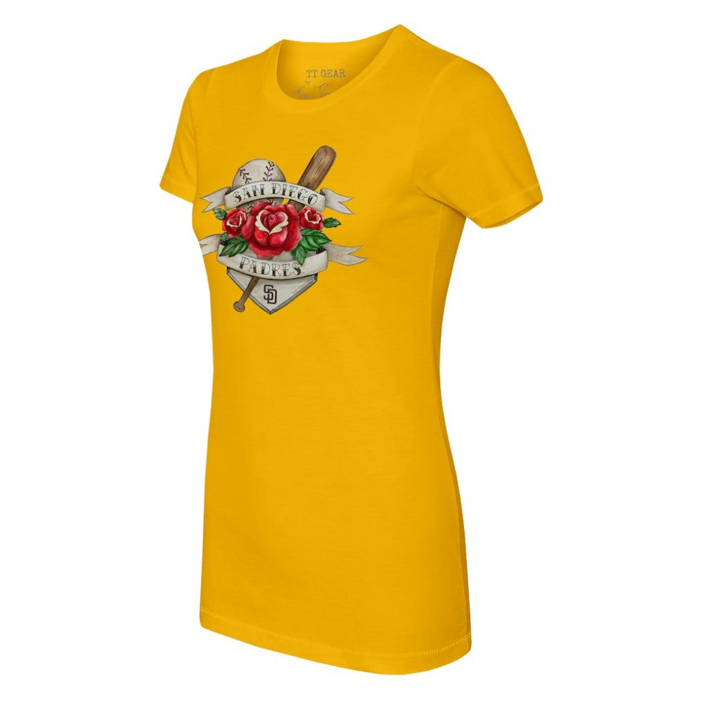 MLB San Diego Padres Tiny Turnip Women's Tattoo Rose T-Shirt