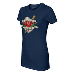 MLB Atlanta Braves Tiny Turnip Women's Tattoo Rose T-Shirt