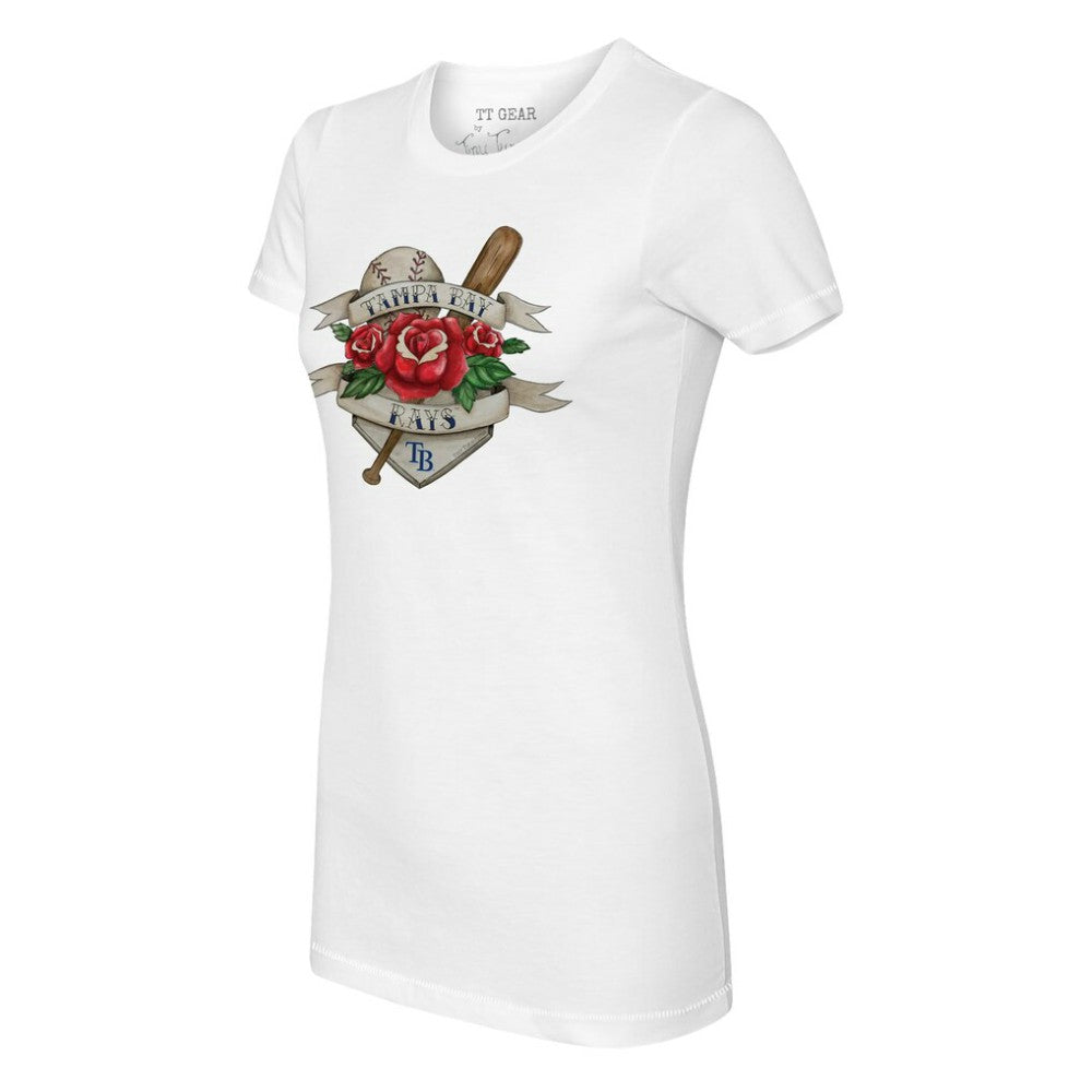 MLB Tampa Bay Rays Tiny Turnip Women's Tattoo Rose T-Shirt