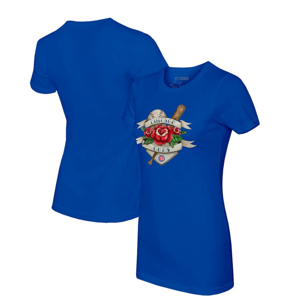 MLB Chicago Cubs Tiny Turnip Women's Tattoo Rose T-Shirt