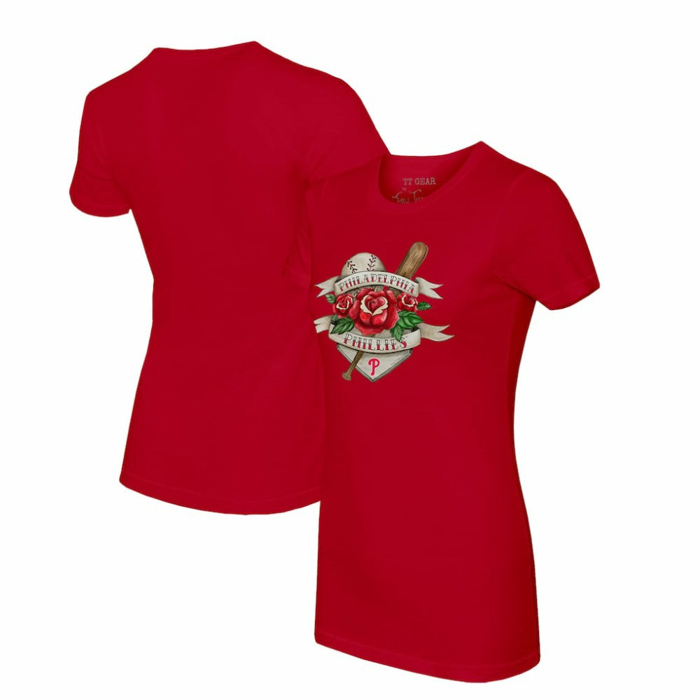 MLB Philadelphia Phillies Tiny Turnip Women's Tattoo Rose T-Shirt