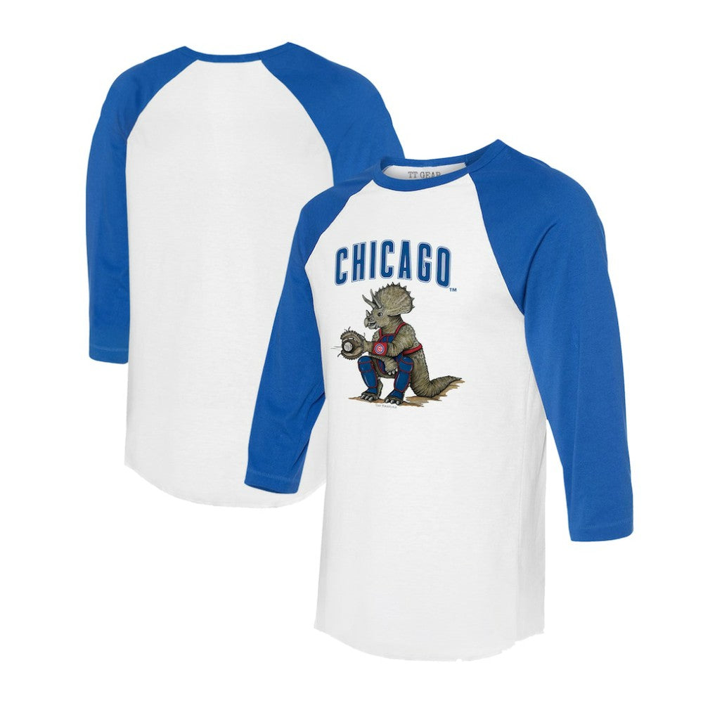 MLB Chicago Cubs Tiny Turnip Unisex Triceratops 3/4-Sleeve Raglan T-Shirt