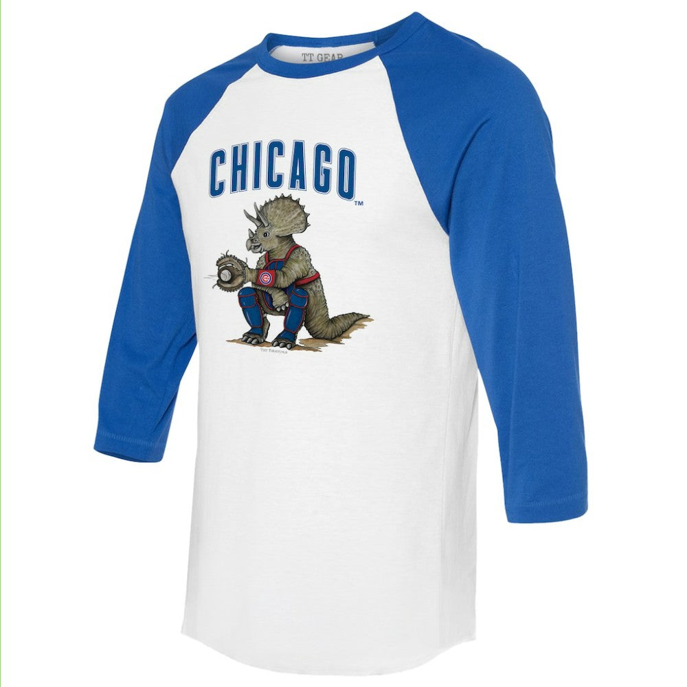 MLB Chicago Cubs Tiny Turnip Unisex Triceratops 3/4-Sleeve Raglan T-Shirt