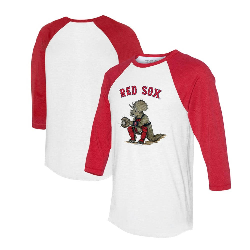 MLB Boston Red Sox Tiny Turnip Unisex Triceratops 3/4-Sleeve Raglan T-Shirt
