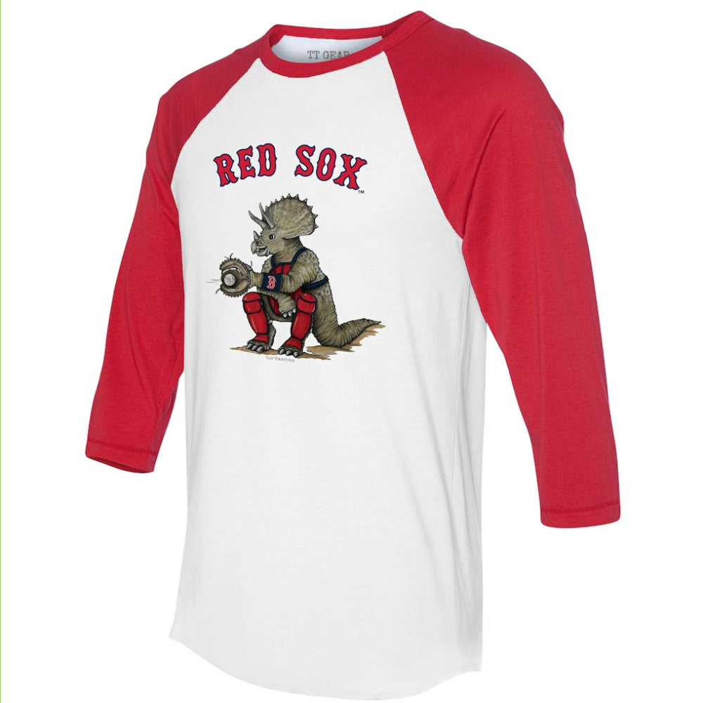 MLB Boston Red Sox Tiny Turnip Unisex Triceratops 3/4-Sleeve Raglan T-Shirt