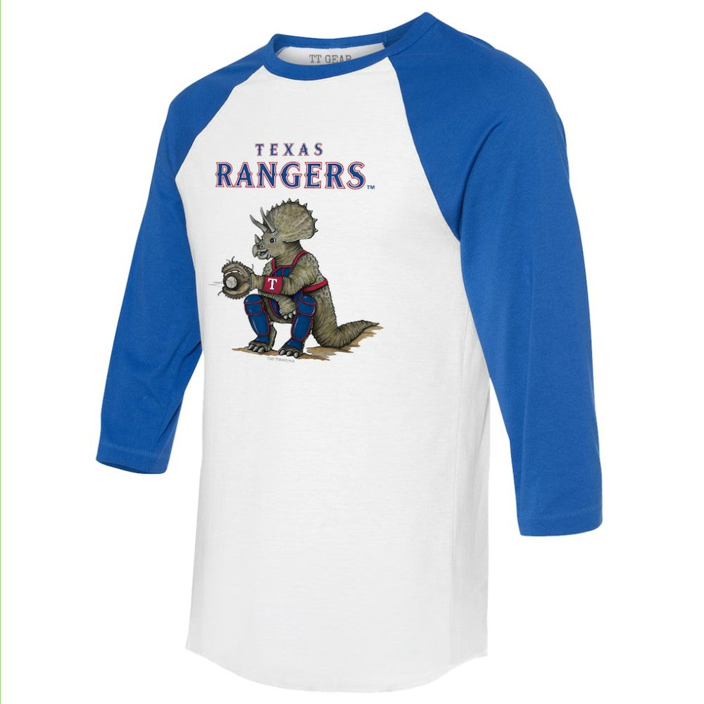 MLB Texas Rangers Tiny Turnip Unisex Triceratops 3/4-Sleeve Raglan T-Shirt