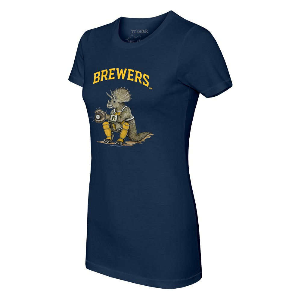 MLB Milwaukee Brewers Tiny Turnip Women's Triceratops T-Shirt