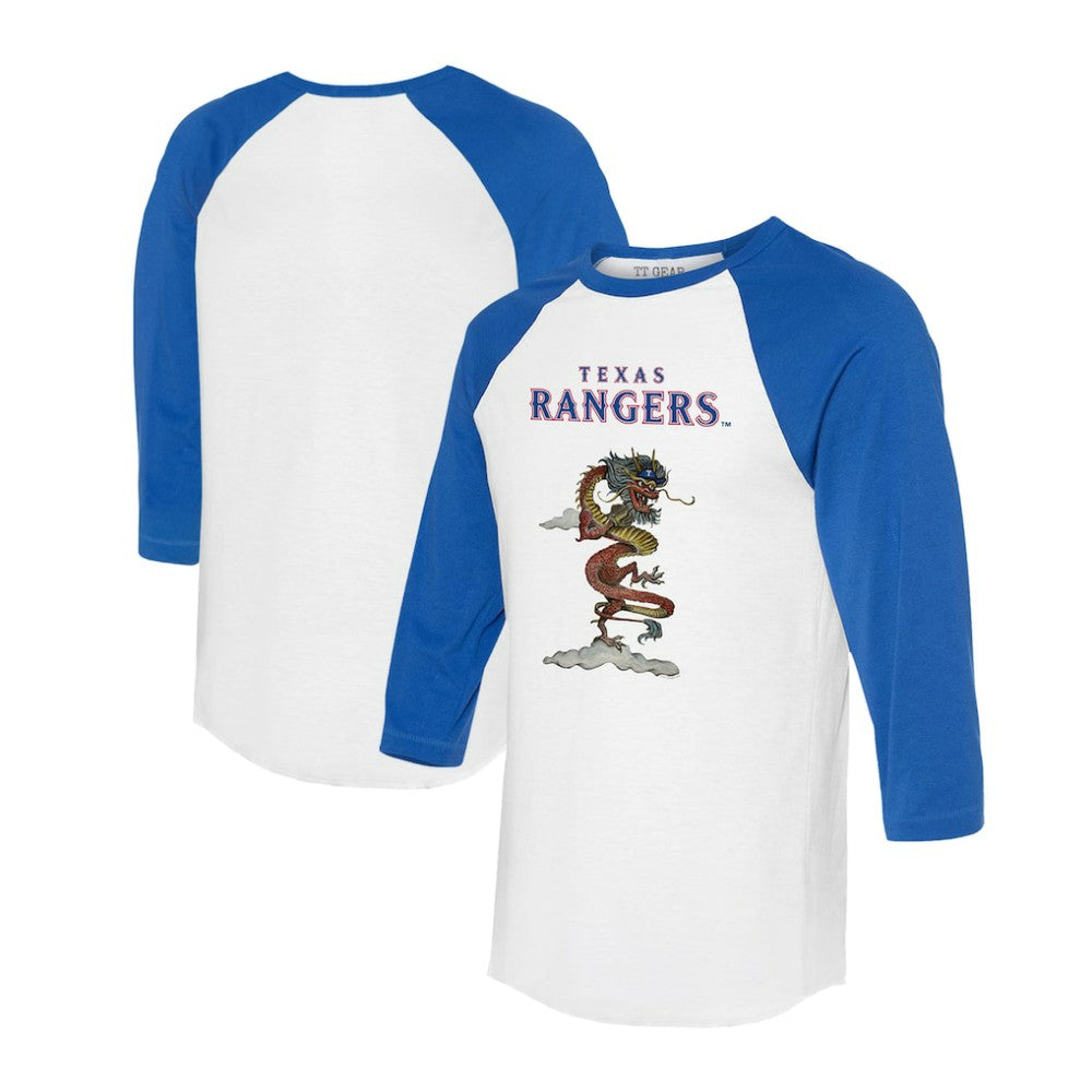 MLB Texas Rangers Tiny Turnip Unisex 2024 Year of the Dragon 3/4-Sleeve Raglan T-Shirt