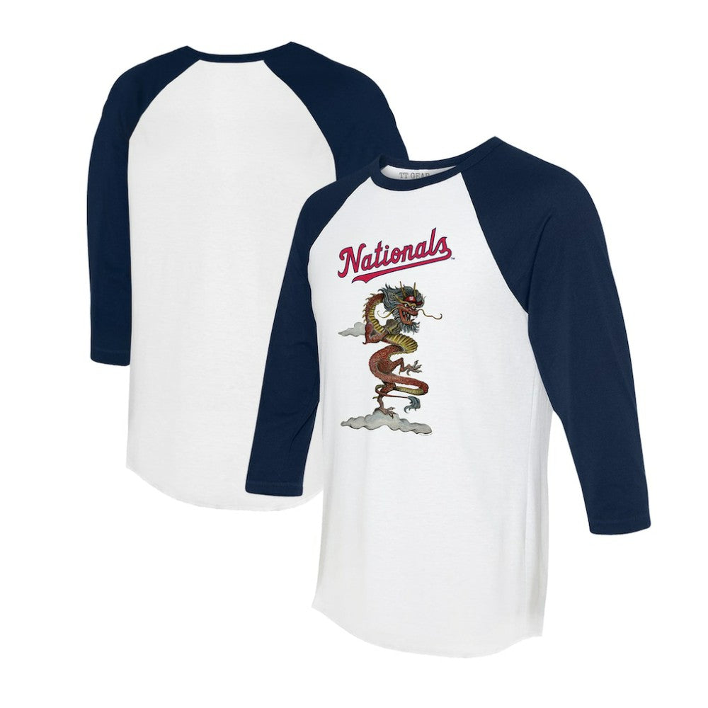 MLB Washington Nationals Tiny Turnip Unisex 2024 Year of the Dragon 3/4-Sleeve Raglan T-Shirt