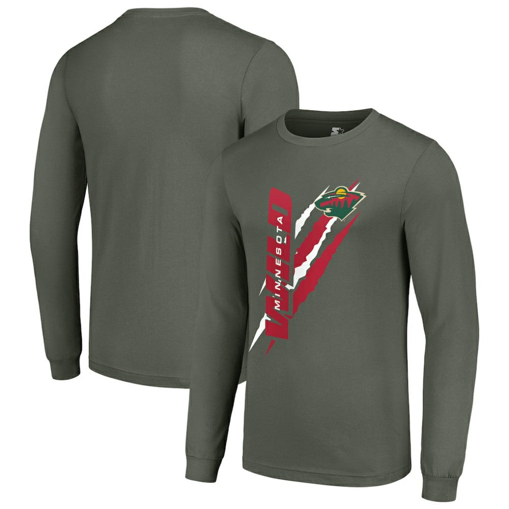 NHL Green Minnesota Wild Starter Color Scratch Long-Sleeve T-Shirt