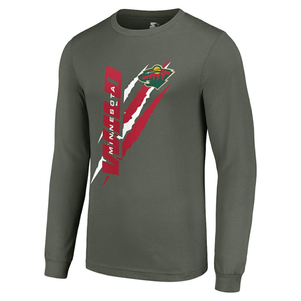 NHL Green Minnesota Wild Starter Color Scratch Long-Sleeve T-Shirt