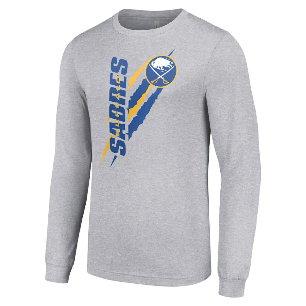 NHL Heather Gray Buffalo Sabres Starter Color Scratch Long-Sleeve T-Shirt