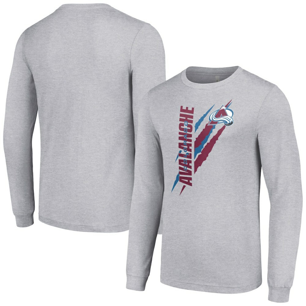 NHL Heather Gray Colorado Avalanche Starter Color Scratch Long-Sleeve T-Shirt