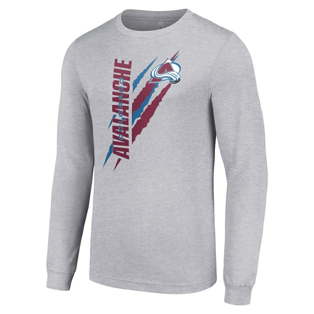 NHL Heather Gray Colorado Avalanche Starter Color Scratch Long-Sleeve T-Shirt