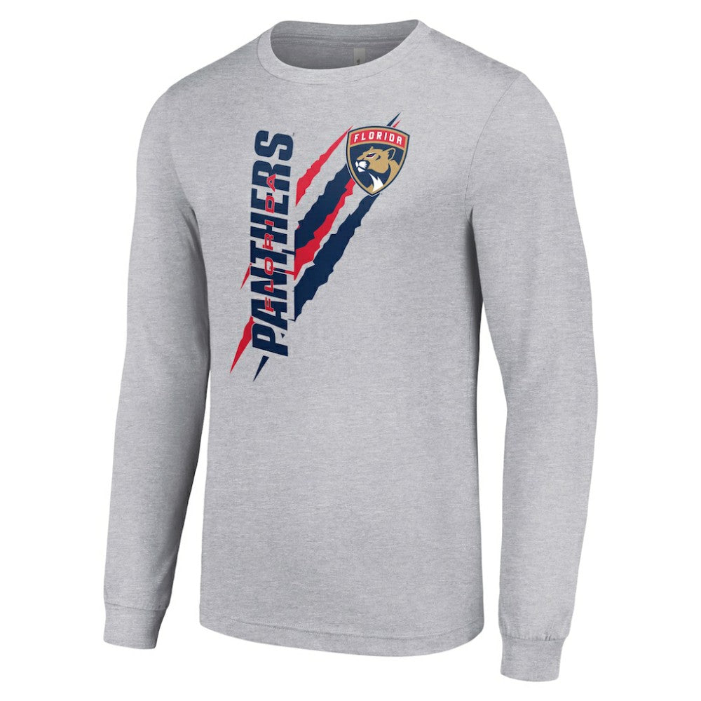 NHL Heather Gray Florida Panthers Starter Color Scratch Long-Sleeve T-Shirt