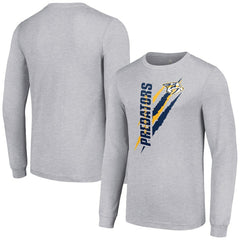 NHL Heather Gray Nashville Predators Starter Color Scratch Long-Sleeve T-Shirt