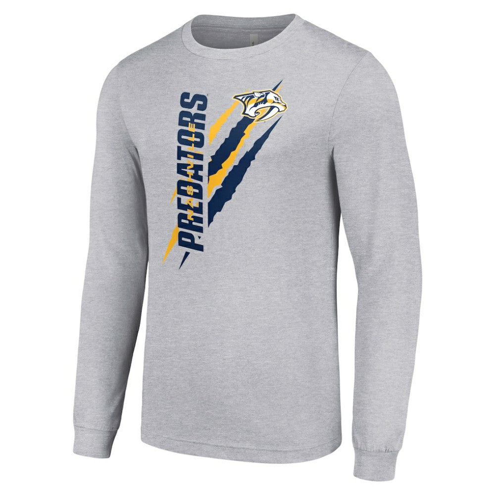 NHL Heather Gray Nashville Predators Starter Color Scratch Long-Sleeve T-Shirt