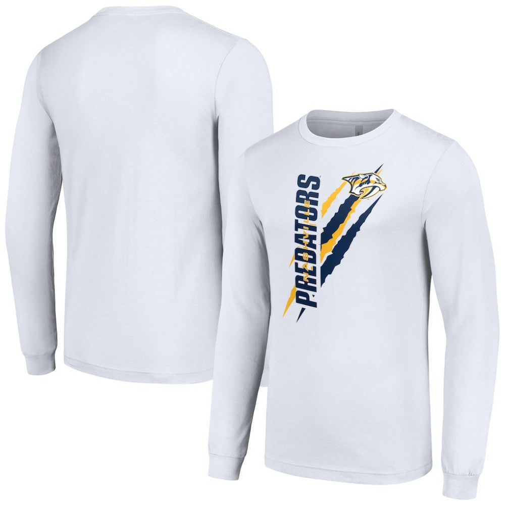 NHL White Nashville Predators Starter Color Scratch Long-Sleeve T-Shirt