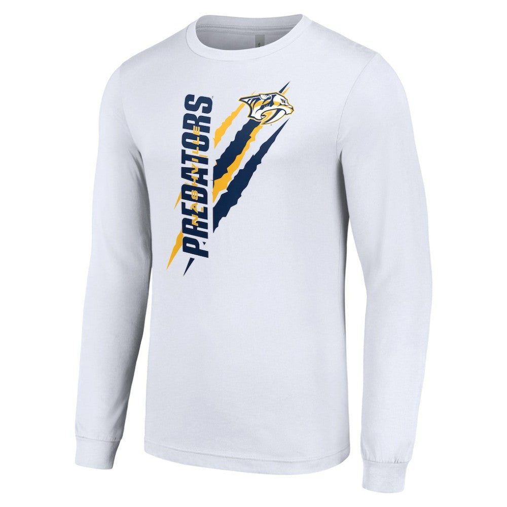 NHL White Nashville Predators Starter Color Scratch Long-Sleeve T-Shirt