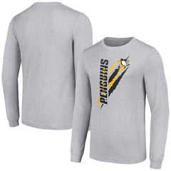 NHL Heather Gray Pittsburgh Penguins Starter Color Scratch Long-Sleeve T-Shirt