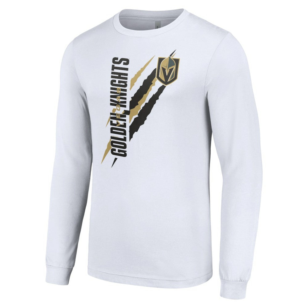 NHL White Vegas Golden Knights Starter Color Scratch Long-Sleeve T-Shirt