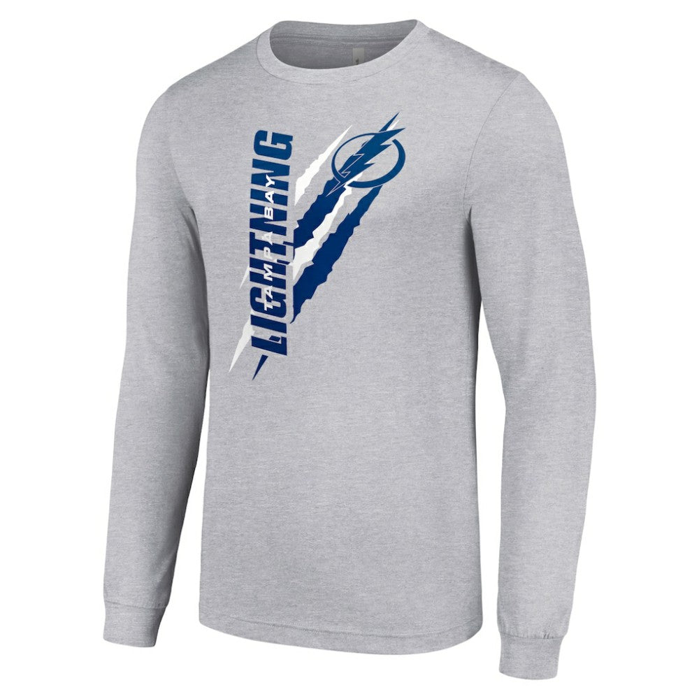 NHL Heather Gray Tampa Bay Lightning Starter Color Scratch Long-Sleeve T-Shirt