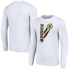 NHL White Boston Bruins Starter Color Scratch Long-Sleeve T-Shirt
